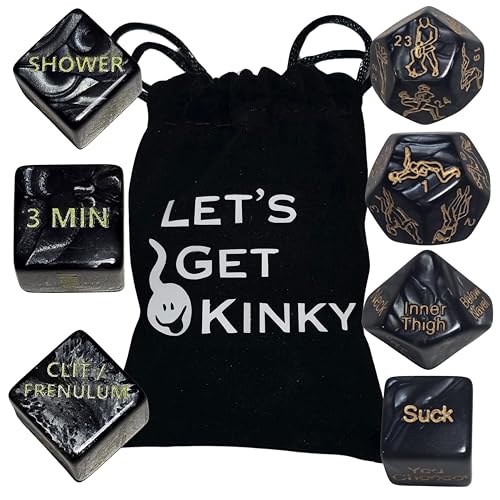 7 Piece Sexy Dice Game for Couples Fun Sex Die & Date Night Dice with Positions Actions & Body Parts Naughty Adult Intimate Gifts for Him & Her Sexual Couples Dice for Romantic Foreplay Fun
