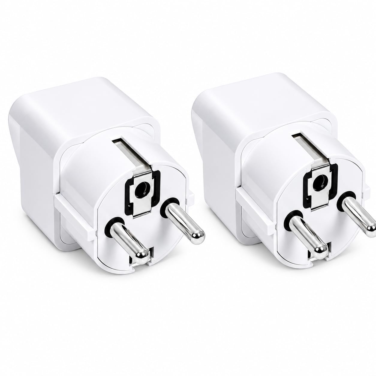 German Type-F Plug Converter | Universal European Travel Adapter | 2-Pin 13A Grounded Power Plug | Heavy-Duty & Durable | Pack of 2-picture-47