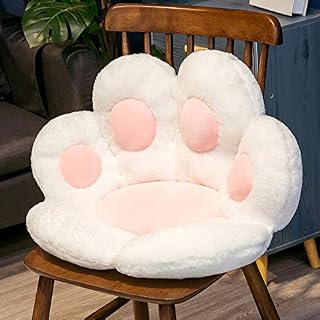 SUNJULY Reversible Seat Cushion, Cute Bear Paw Shaped Armchair Cushion, Soft Warm Bear Paw Shaped Chair Cushion Plush Comfortable Seats Pad for Back Coccyx Sciatica Tailbone Pain Relief