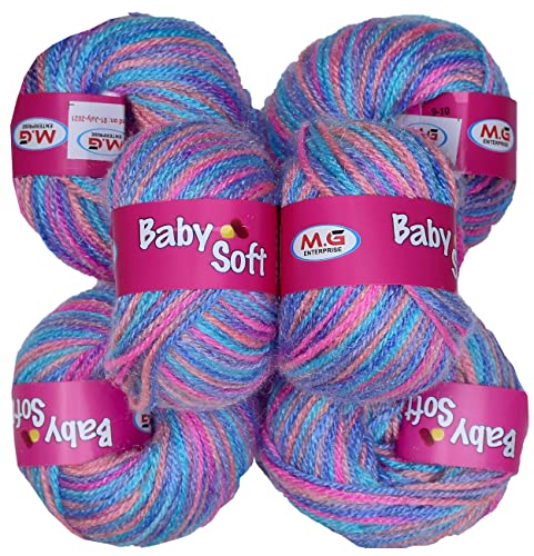 Image of 100% Acrylic Wool Red (10 pc) Baby Soft 4 ply Wool Ball Hand Knitting Wool /Art Craft Soft Fingering Crochet Hook Yarn, Needle Knitting Yarn Thread Dye AC