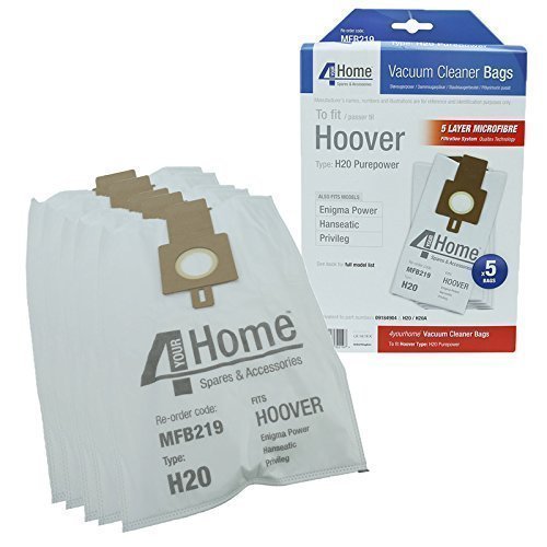 4YourHome Deluxe H20 Type High Filtration Microfibre Dust Bags for Hoover PurePower & Enigma Vacuum Cleaners