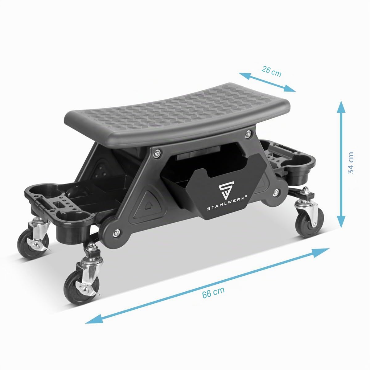STAHLWERK Werkstatthocker WRS-185 mit 185 kg Tragkraft und Schublade