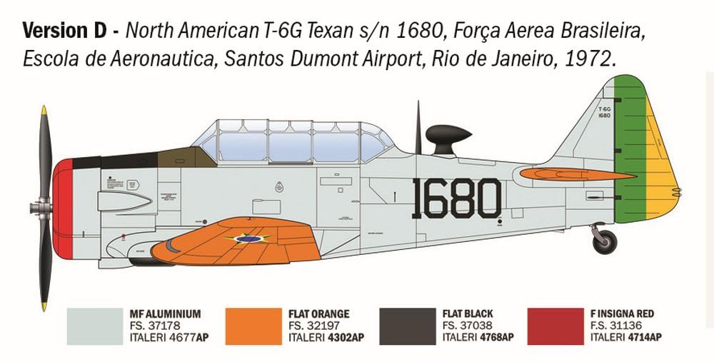 Italeri 92652 T-6G Texan, scala 1:48, Plastic Model Kit/Modello in plastica da montare