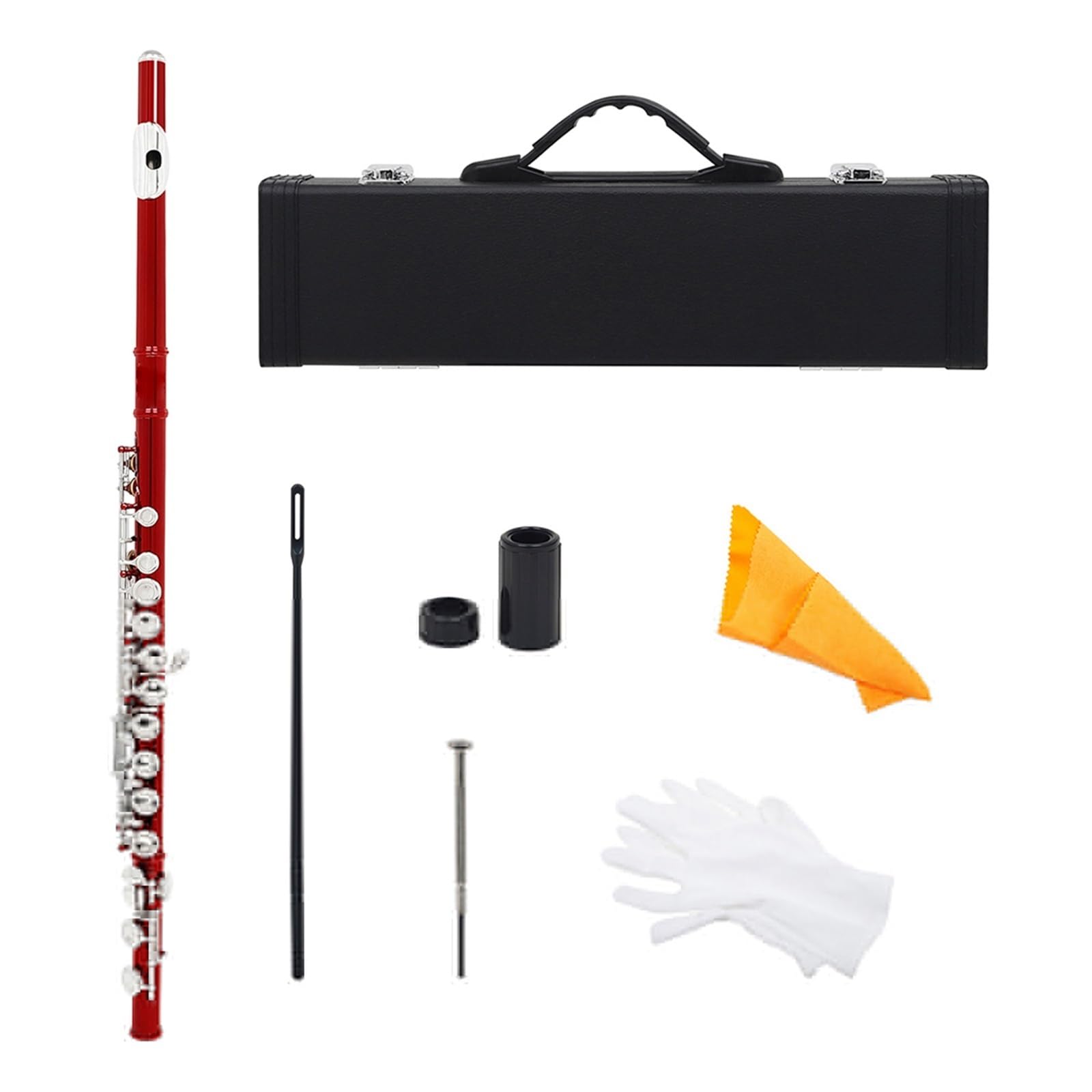 strumento flauto Strumento A Fiato Per Flauto Traverso Rosso In Cupronichel Da Concerto Occidentale Con Flauto A 16 Fori Con Custodia flauto traverso (Color : 01)