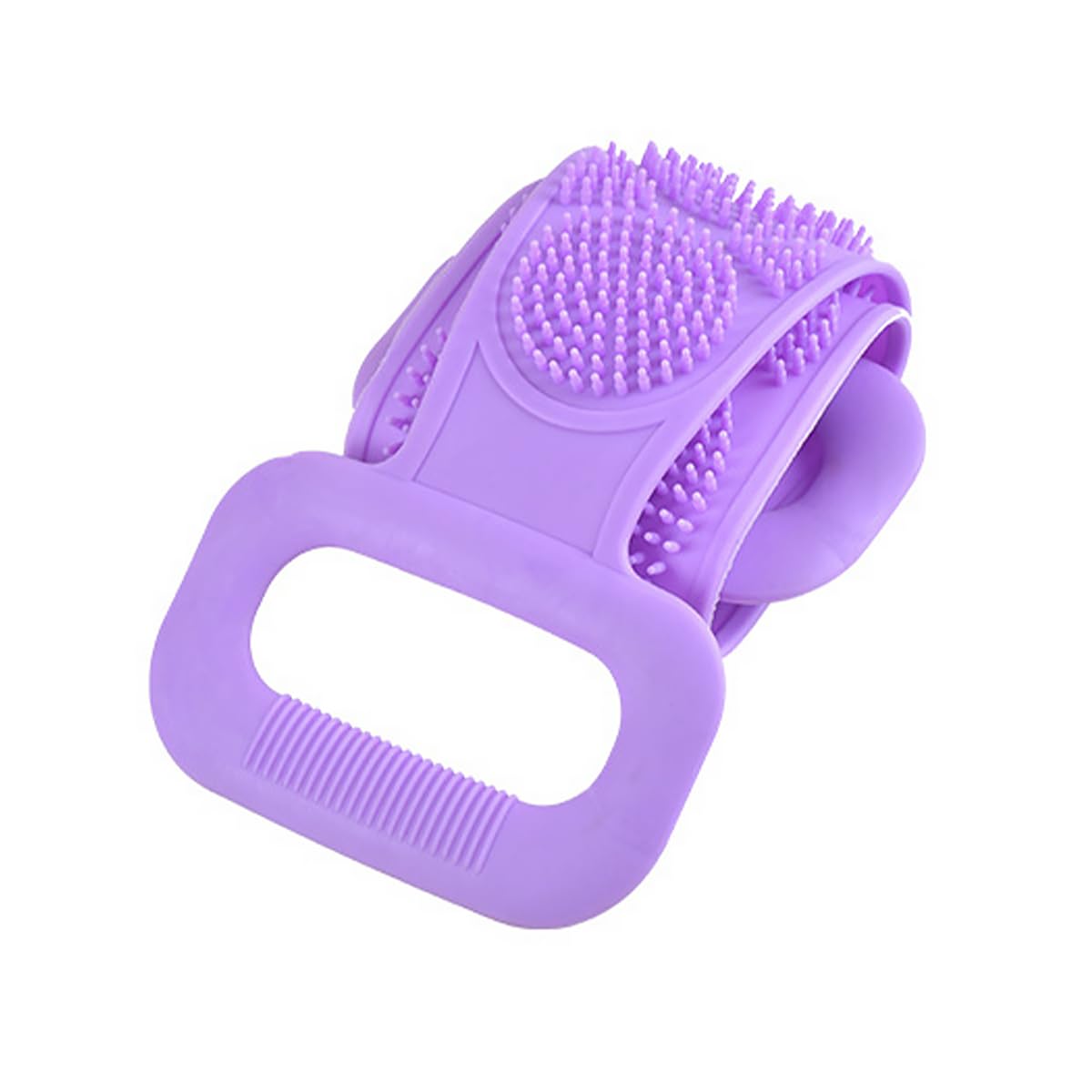 NUZAMAS Silicone Back Scrubber Silicone Body Scrubber 23.6 Inches Long Scrubby Buddy Bath Body Brush Exfoliating Body Scrubber with Handle for Men Women Shower Purple - Image 2