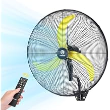 FUGOO 30" Brushless DC Industrial Oscillating Wall Mount Fan, Whisper-Quiet 9800 CFM, 40% to 80% Energy Savings,Remote Control for Factory Garage Warehouse Barn Gym