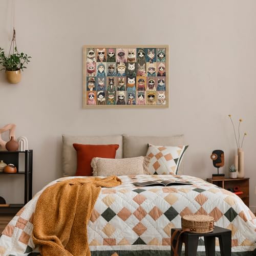 1000-Piece Cat Fashion Jigsaw Puzzle with Letters on Back