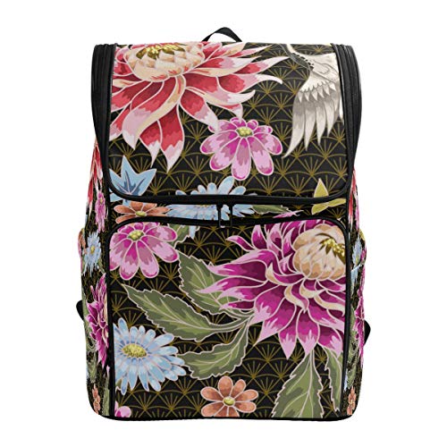 DXG1: Mochila de crisantemo con grúa para Mujeres  Hombres  Adolescentes y niñas  Bolso
