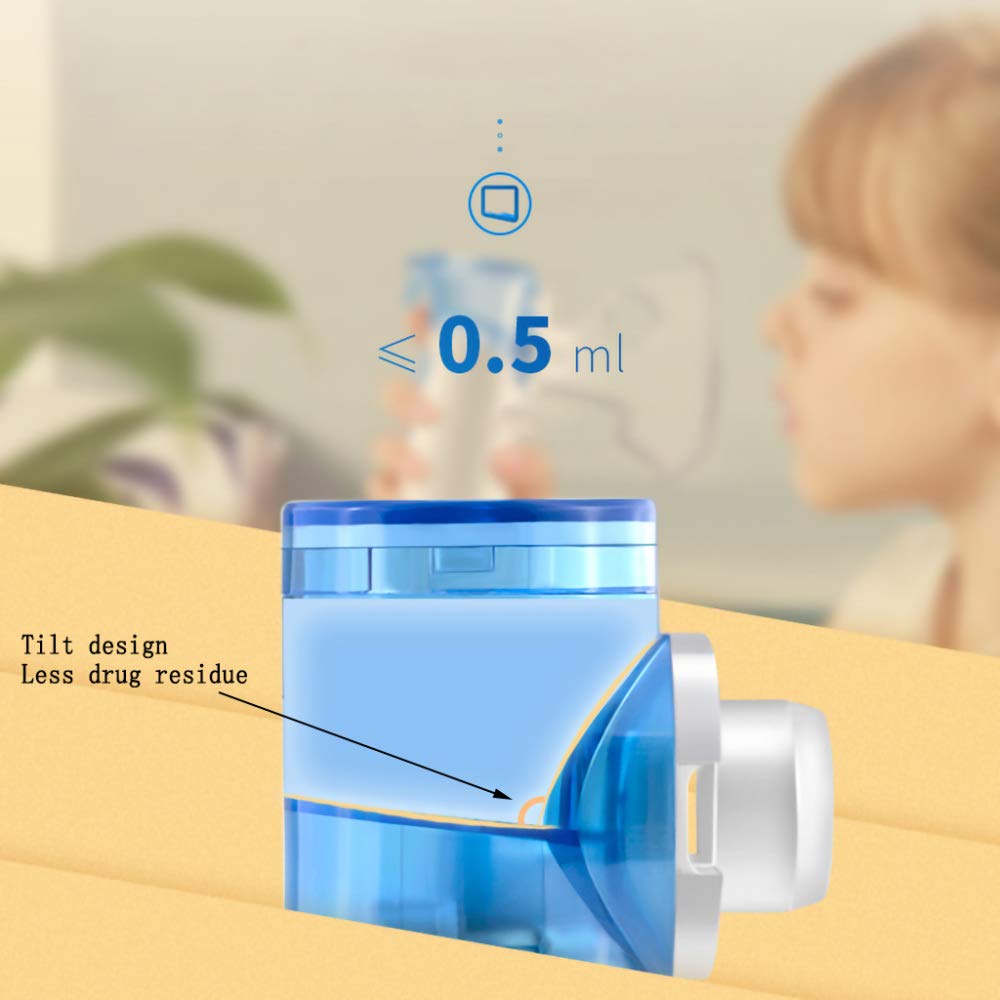 Wh Aerosol Portatile per Bambini e Adulti,ricaricabile Macchina Inalatore Silenzioso per Asma,Aerosolterapia,Nasale e Sinusite,Aerosol a Pistone con Mascherine,Boccaglio Air Angle/Come mostrat