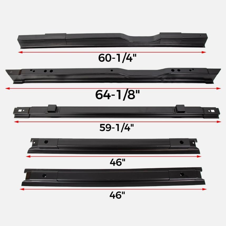 5PC Truck Long Bed Rails Floor Support 99-18 F250 F350 F450, Replacement for Ford Super Duty OEM