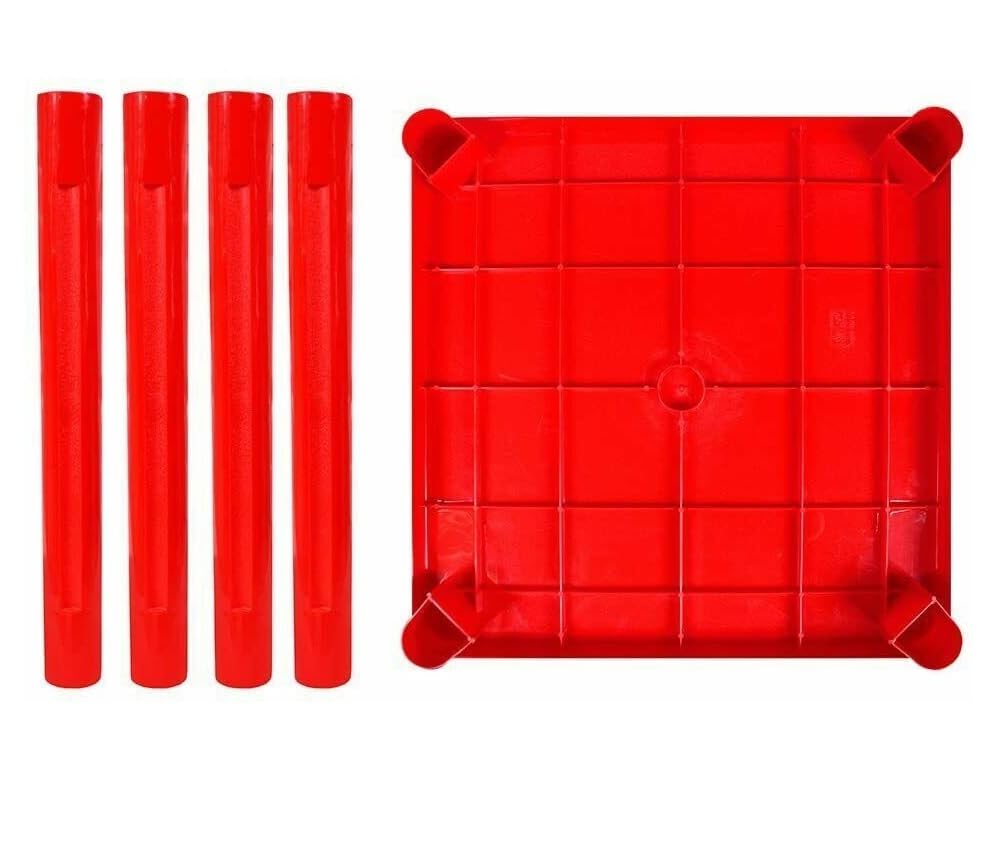 Table basse en plastique pour enfants, table de jeu, table basse en plastique, 50 x 50 cm, pour intérieur extérieur, table pour enfants, table colorée pour enfants (rouge)