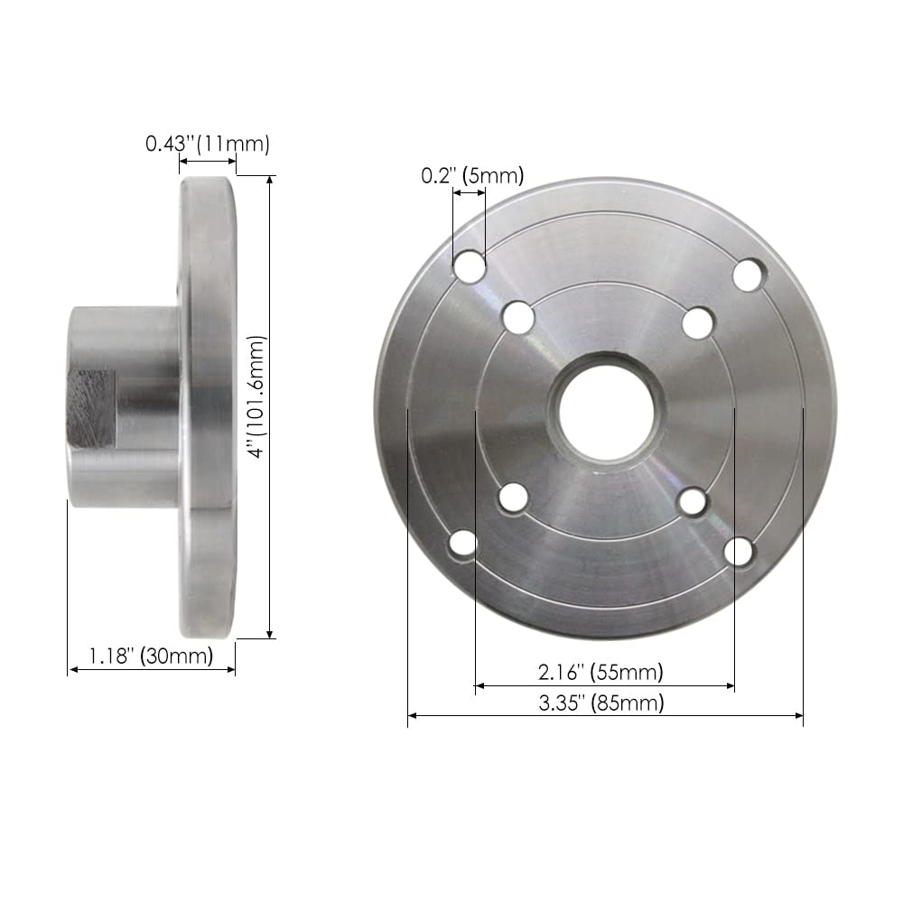 Plato de torneado para carpintería, Placa frontal for torno de madera 4'' y 100 mm for mandril(M18 X 2.5)