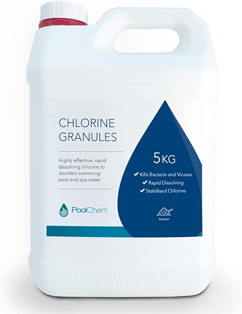 PoolChem - Chlorine Granules 5kg - Chlorine Granules for hot tubs, spa and swimming pools.
