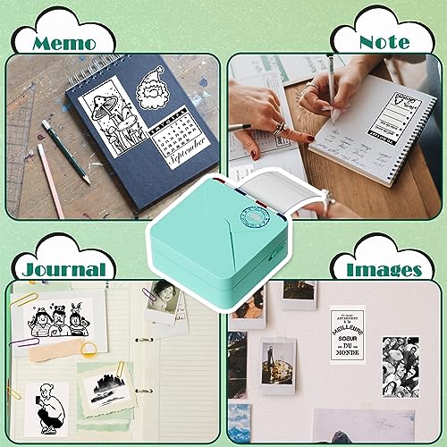Image of Ponek Self-Adhesive Mini Printer Paper for M02 /T02 /M02 Pro /M02S /M03 /M03AS /M04S Mini Pocket Printer, Sticker Paper for Journal, Photo, Notes, Craft, Black on White, 3 Rolls Thermal Paper 53mm x 3.5m