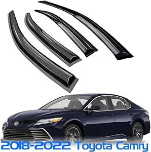 Toyota Camry Window Visor JDM 3D Wavy Window Visors For 2012-2017 Toyota Camry - Mugen Style, Smoke Tint Smoke Acrylic Vent Visors - Foto 2