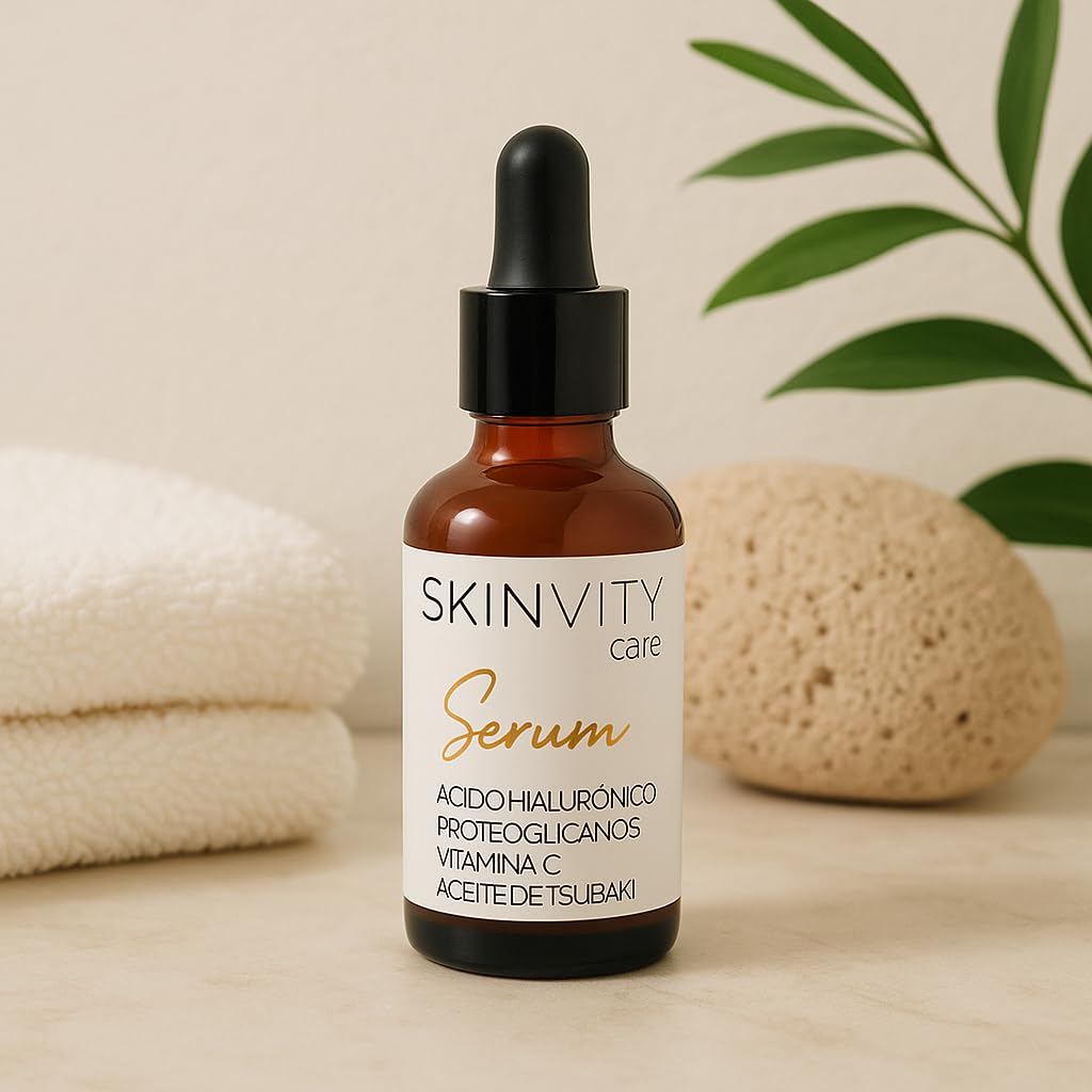 SKINVITY Serum do twarzy z kwasem hialuronowym, witaminą C, proteoglikanami i olejem Tsubaki