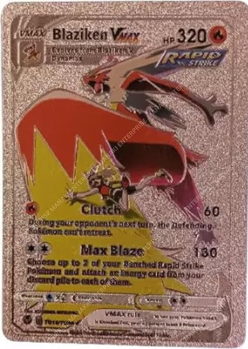 Image of 55 PCS Rose Gold Foil Card Assorted Cards TCG Deck Box - V Series Cards Vmax GX Rare Golden Cards and Common-Rare Mystery Card, Toy for Kids (Rose Gold)