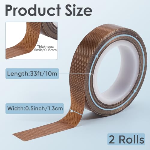 Image of CRASPIRE 2 Rolls Low Friction Tape Drawer Tape Brown 32.8ft x 0.4 inch Fibre High Temperature Waterproof Wearproof Adhesive Surface Protection Repair Duct Tapes for Seal Machine Wood Cabinet Furniture