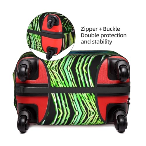 Peacock Feather Print Personalized Travel Luggage Cover With Zipper, Elastic Luggage Cover,For Daily Use4