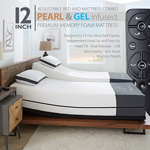 Ananda 12" Cal King Split Pearl and Cool Gel Infused Memory Foam Mattress