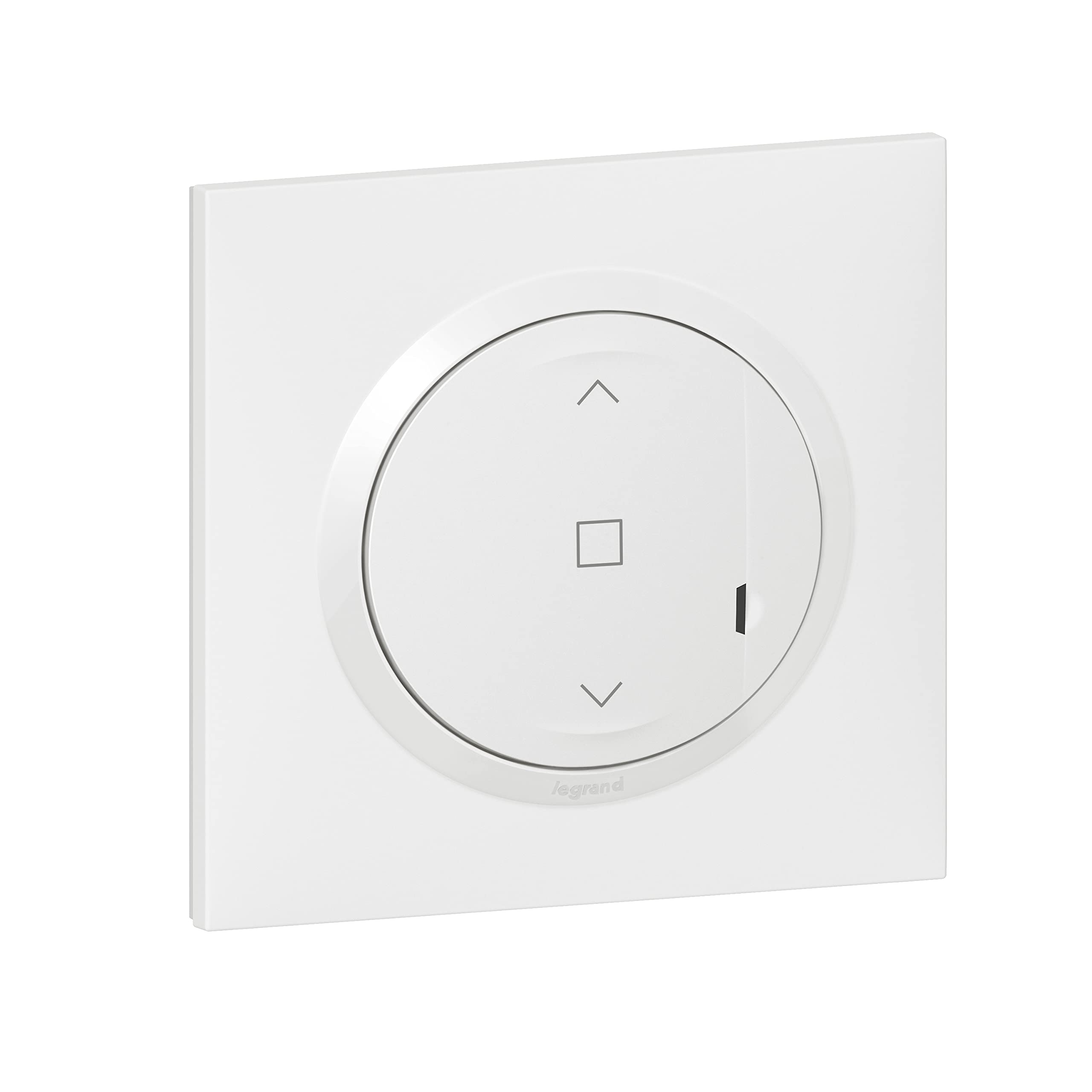 Legrand 199234 Kabelschalter mit Neutralkabel für Rollläden und Jalousien Dooxie mit Netatmo komplett (Befestigungen, Halterung, Radzierblende und Platte) – Weiß