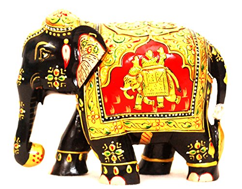 Vrindavan BazaarHandicraft Black Elephant 5 Inch for Home Décor|Worship Accessory