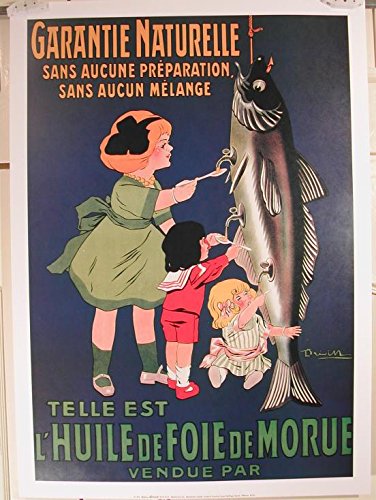 Huile de Foie de Morue affiche vintage 50x70 cm pour décoration murale