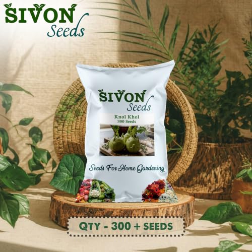 Image of SIVON Knol Khol (Ganth Gobhi) (300 Seeds) Vegetable Seeds for Home Garden, Organic & Hybrid, Perfect for Home Gardening, Planting For Pots and Patio