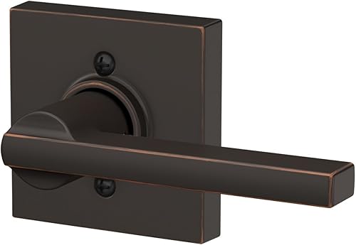 Miniatura 165 de Schlage Latitude F10 LAT 622 CEN Manija de paso con roseta Century, para pasillo y armario, negro mate Mate negro