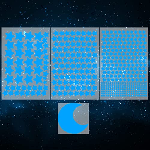 Glow Ceiling Stars Blue for Kids Bedroom Glow in The Dark Stars for Ceiling/Wall,Room Decor,Wall Stickers - Image 2
