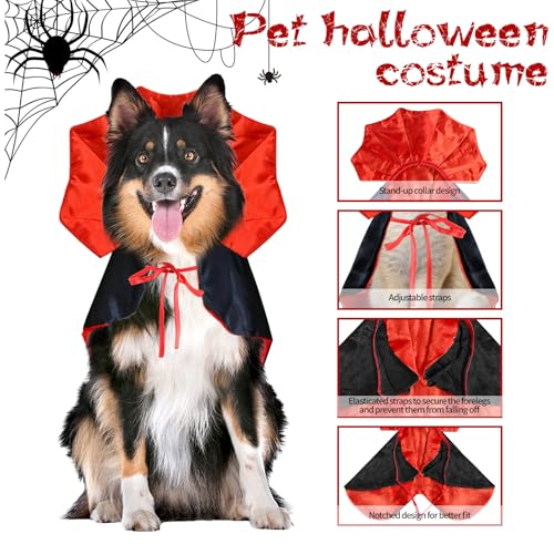 Halloween Large Dog Vampire Costume, Pet Costumes Accessories - Image 3