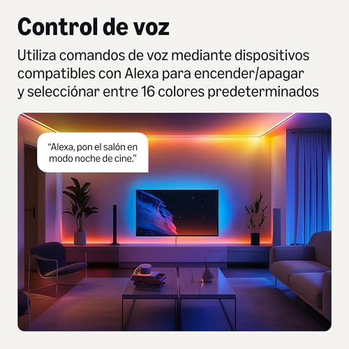 Miniatura 3 de Amazon Basics Tira de luz LED inteligente de 5 m, RGBW, funciona solo con Alexa, Multicolor