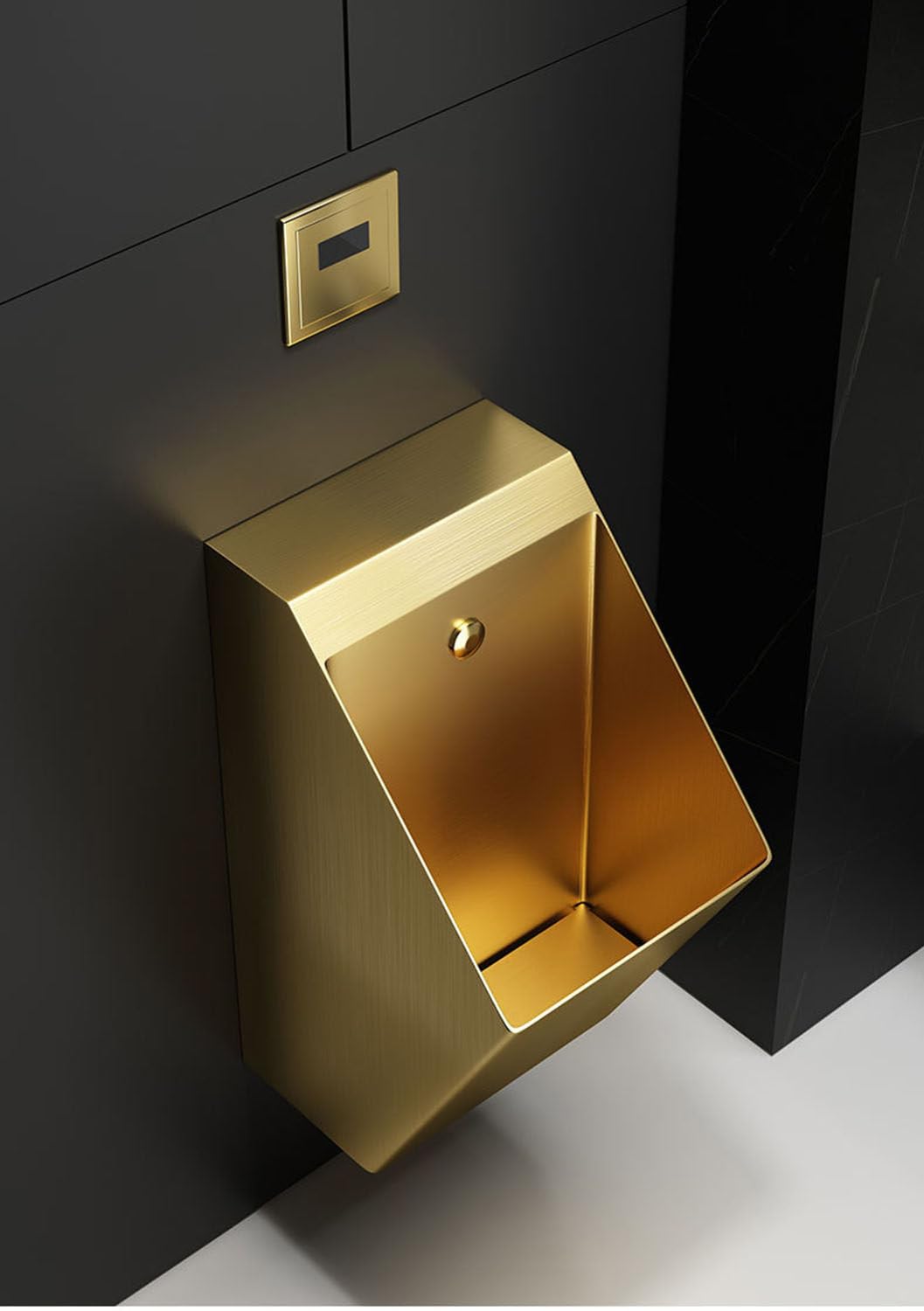 iumLeap Bar Urinals,Washout Urinal,Commercial Urinal with Sensor,304 Stainless Steel Men's Urinal,Wall Mounted Sensor Urinal,Vertical Toilet,Bar Urinals (Gold)