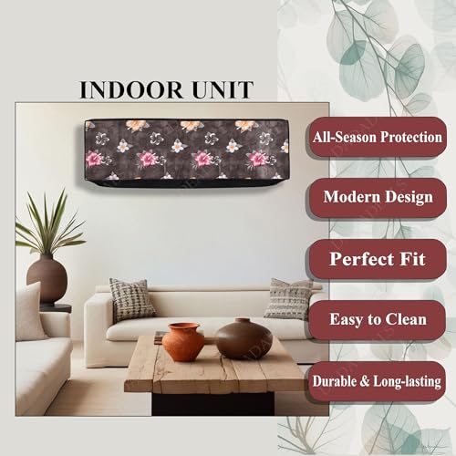 Image of Split AC Cover Combo Set 1.5 Ton | Indoor Outdoor Waterproof & Dustproof Protection | Durable, Breathable Fabric | These Covers Help Maintain Airflow | Brown