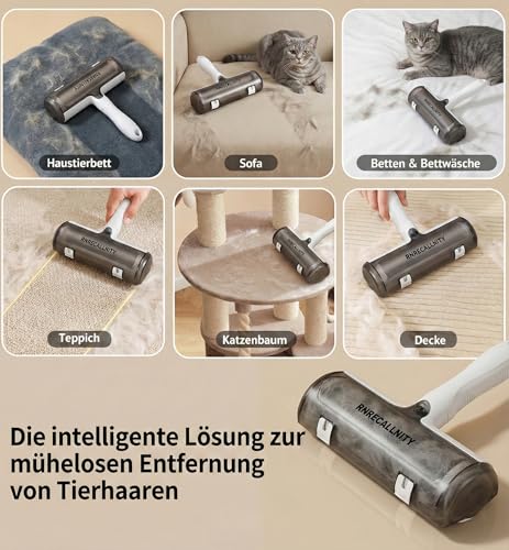RNRECALLNITY Katzenhaarentferner & Tierhaarentferner Fusselroller – Haarroller für Hunde- und Katzenhaare, entfernt Tierhaare von Kleidung, Sofa, Teppich und Auto – Wiederverwendbar