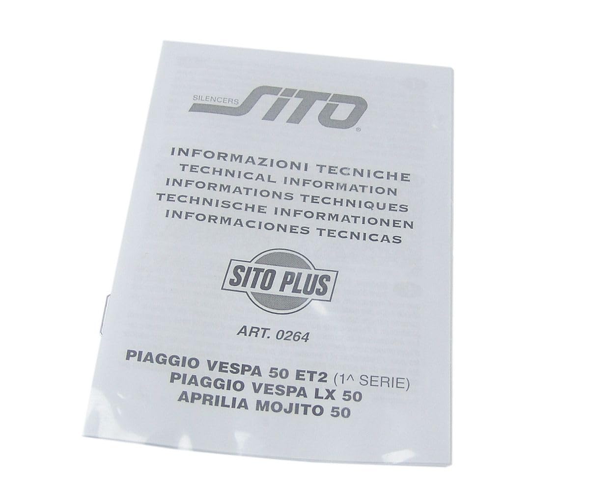 Auspuff SITO E kompatibel für VESPA S 50 2T ZAPC381 ET2 ZAPC160 LX50