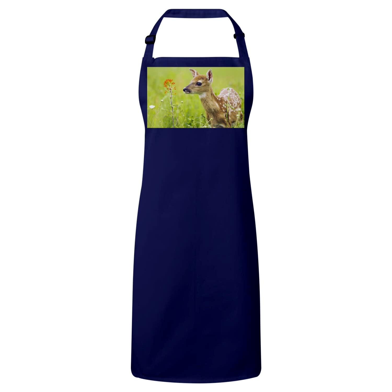 Tablier cuisine premium navy idée cadeau idéal motif faon et biche - 4