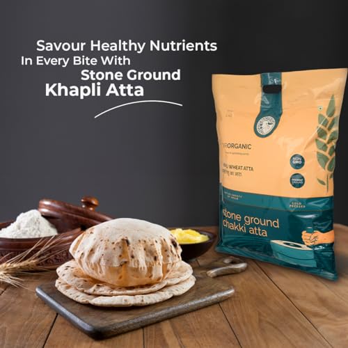 Image of GirOrganic Stoneground 5 kg Khapli Wheat Atta /Flour | Nutrient-Rich Flour for Sourdough, Rotis, and More | Organic, High Protein & Fiber, Sugar Control, Easy Digestion | 100% Whole Emmer Wheat