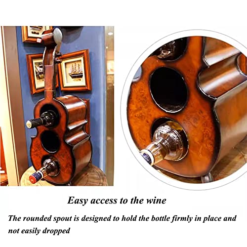 Soporte de vino madera forma violonchelo 20x16x60cm miniatura 4