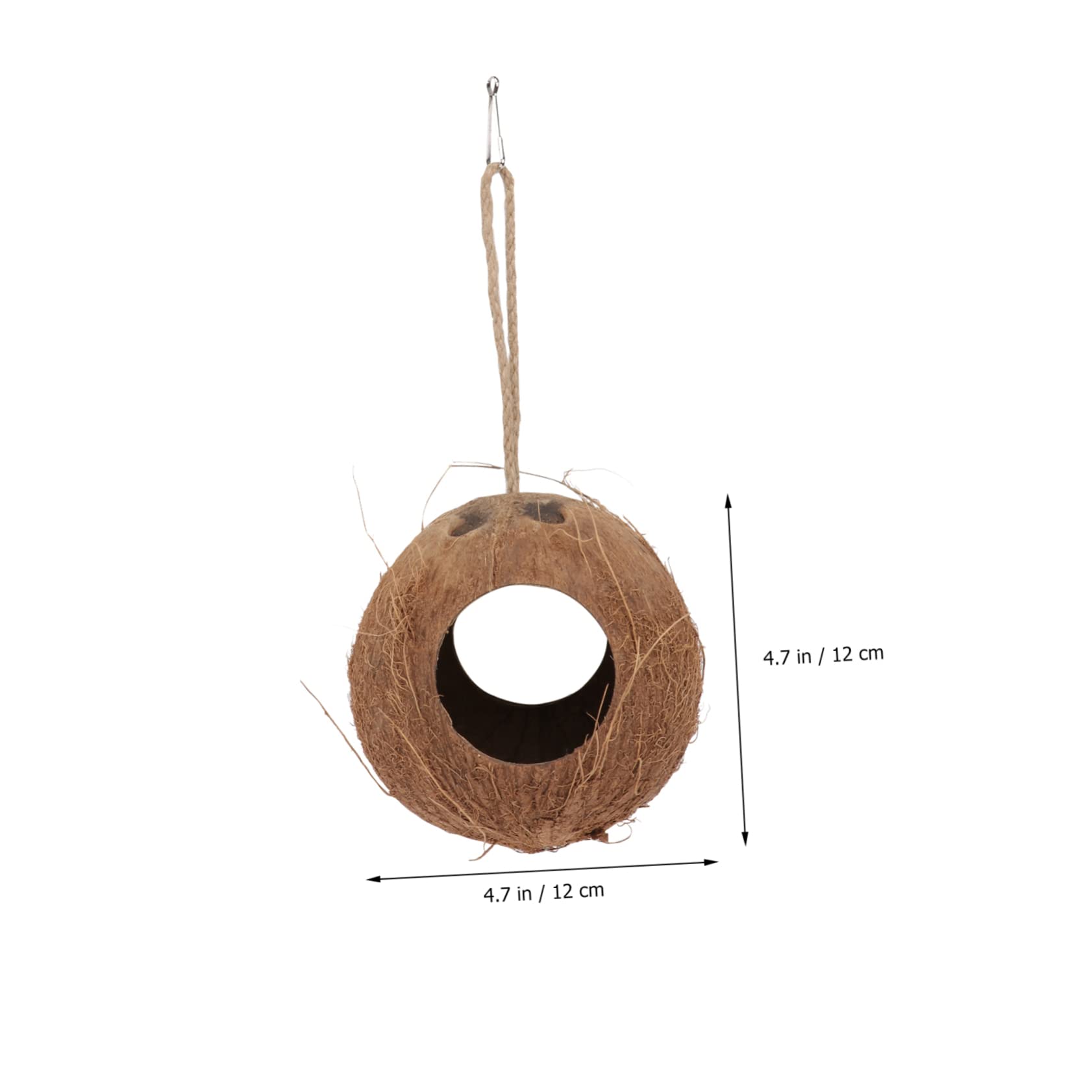 BESTonZON 1Pc Natural Coconut Shell Hiding Cave for Birds and Pets Durable Feeder Nest for Parrots Hamsters and Lizards Stain Resistant and Easy to Use