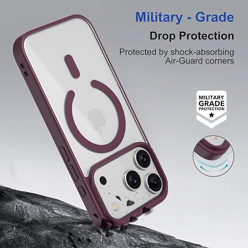 Image of Zapcase Back Case Cover for iPhone 17 Pro | Compatible for iPhone 17 Pro Back Cover | Scratch-Resistant | Wine Red