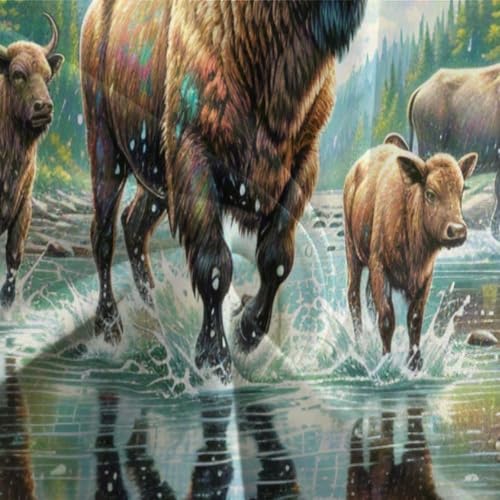 Parure de lit bison américain 140x200 fermeture éclair - 7