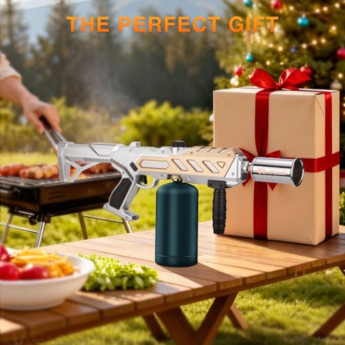 Image of ARTFLAMM Powerful Propane Torch Gun, Kitchen Grill Torch with Detachable Design, Adjustable Flamethrower Torch Burner for Searing Steak, BBQ, Welding, Camping Charcoal Lighter(Tank Not Included)