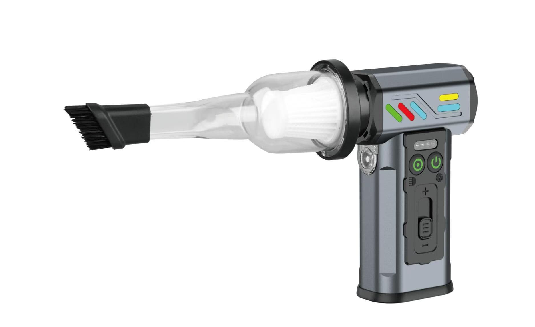 Générique Nettoyeur Multifonctionnel Aspirateur sans Fil, 4 Modes avec LED, Souffleur d'air Rechargeable pour Clavier, Ordinateur, Voiture, Intérieur et Extérieur