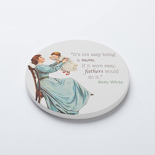 Miniatura 2 de Being a Mom, Joyride Home Decor - Posavasos de cerámica individual, portavasos circular individual de 4 pulgadas, parte trasera de corcho