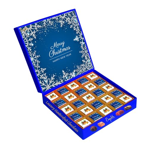 Image of Expelite Merry Christmas and Happy New Year Chocolate Gift for Wife -25 Pc Merry Christmas and Happy New Year Chocolate Gift for Girlfriend, Boyfriend, Husband & Wife