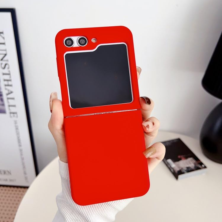 Image of MIDOS Back Cover Compatible with Samsung Z Flip 5 Silicone Case Full Protection Shock Proof Case for Samsung Galaxy Z Flip 5 (Red)