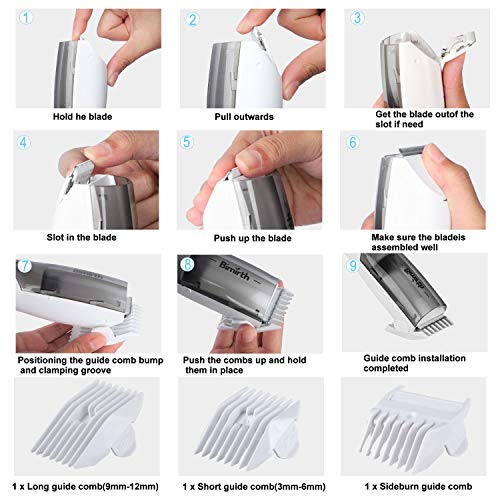 Bimirth Kids Haarschneider, Vakuum Baby Haarschneider, Leise Kids Haarschneidemaschine, Silent Haartrimmer für Kinder, Wasserdichter, Schnurlose, USB Schnell Wiederaufladbar, 3 Führungskämme (Vakuum)