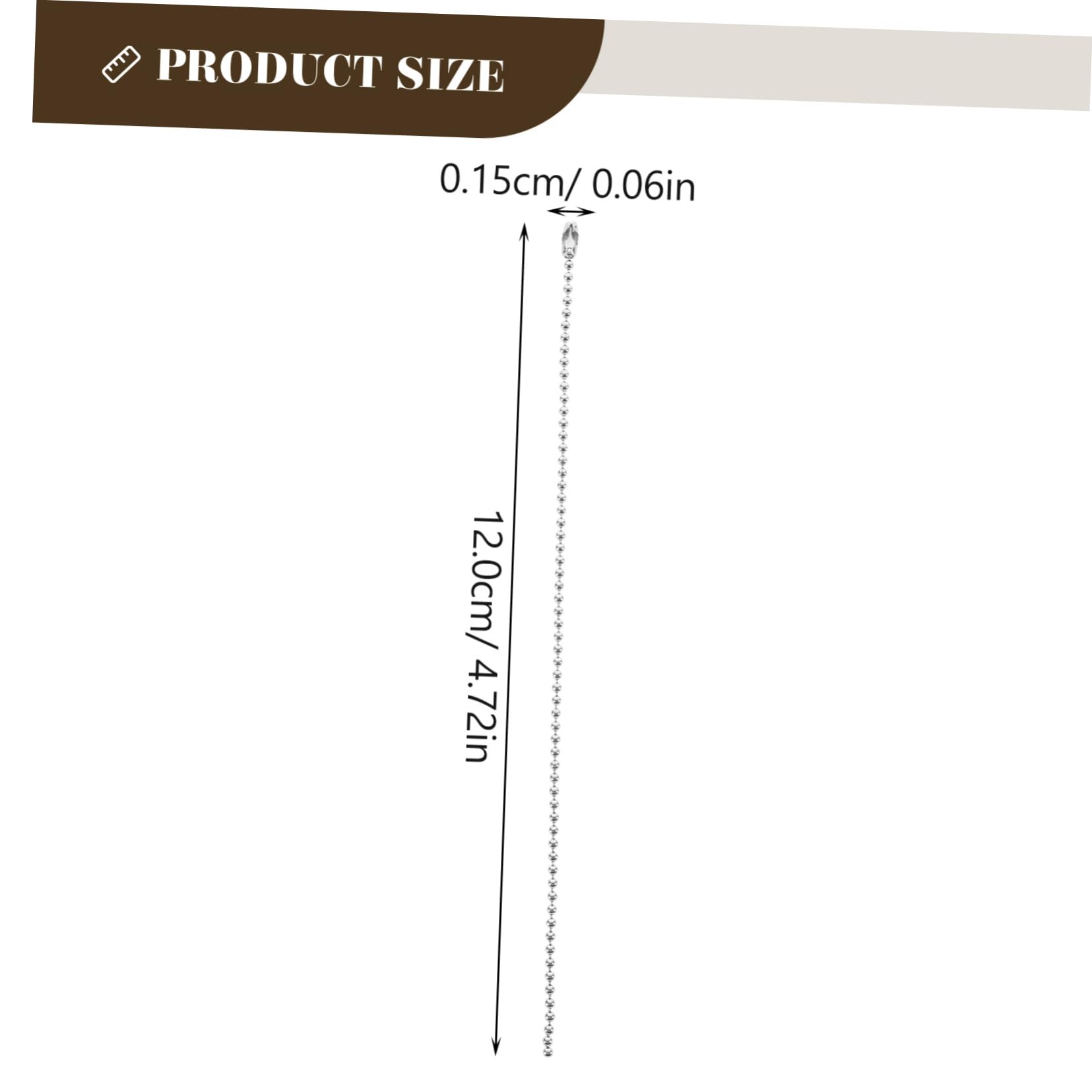 ERINGOGO Fashionable Iron Bead Chain Tag Keychain 100pcs Replaceable Label Chain