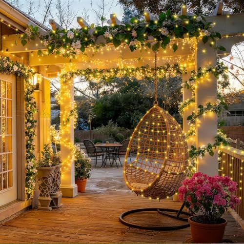 Image of MoonlitDreams Warm White LED String Lights, 20 Meter Long 66 LED Fairy Serial Lights for Home Decoration, Diwali, Mandir, Balcony, Wedding & Christmas, Plug-in, Pack of 1